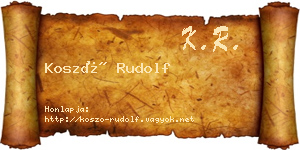 Koszó Rudolf névjegykártya
